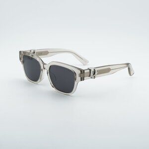 Dior OBLIQUE S1F 78A0 Sunglasses Khaki Square Frame, Grey Lenses